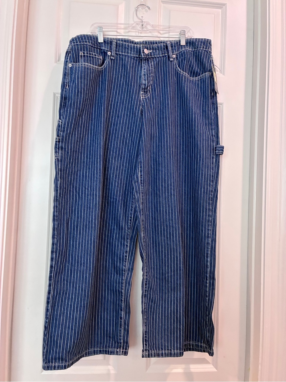 wild fable Blue Pinstripe Wide Leg Carpenter Jeans